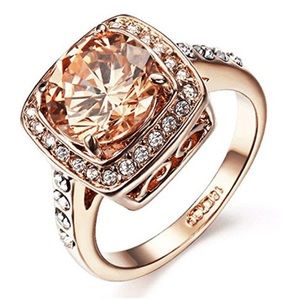 ROSE GOLD RING - women's topaz 18k